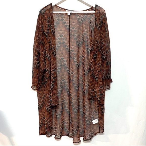 LuLaRoe Tops - LulaRoe Lindsay L kimono Aztec Southwest large
